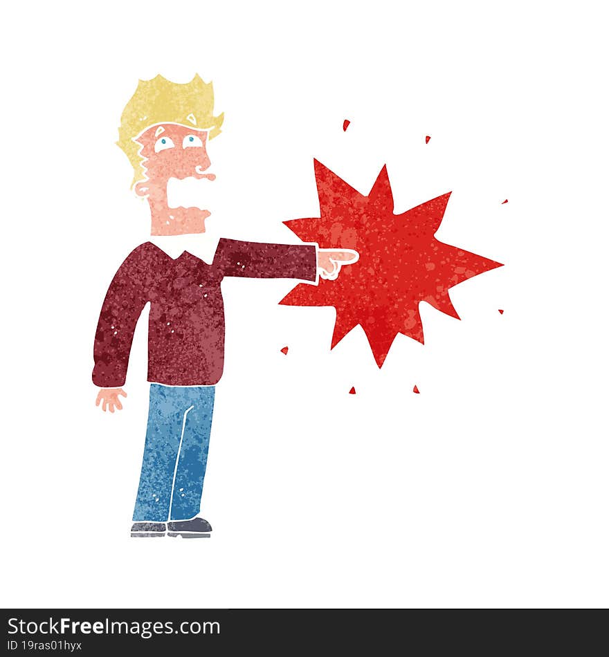 cartoon man pointing