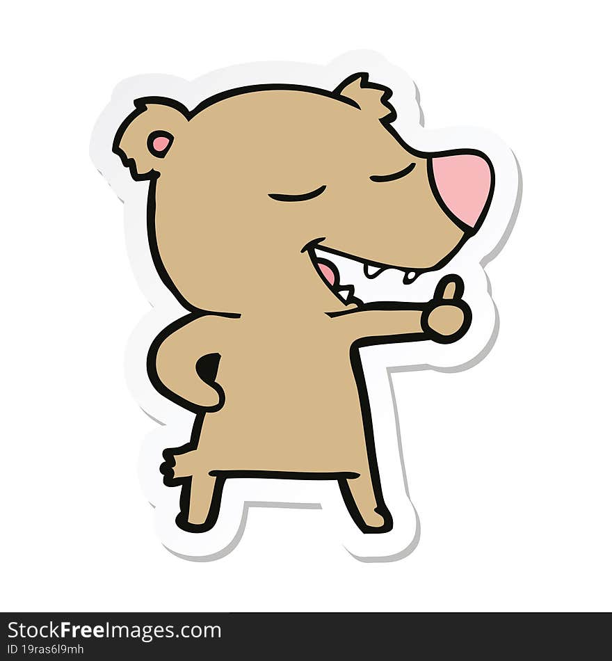 sticker of a cartoon bear