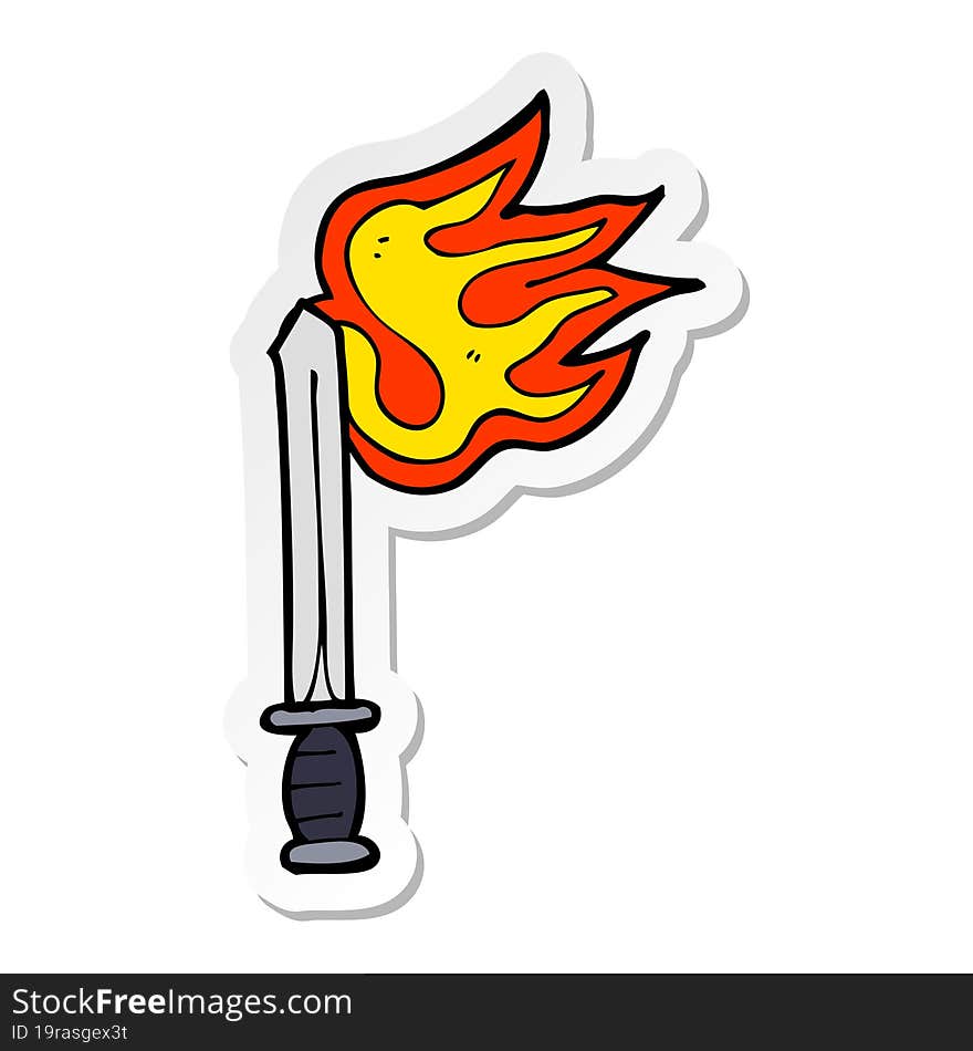 sticker of a cartoon sword