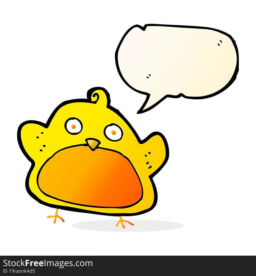 cartoon bird with speech bubble