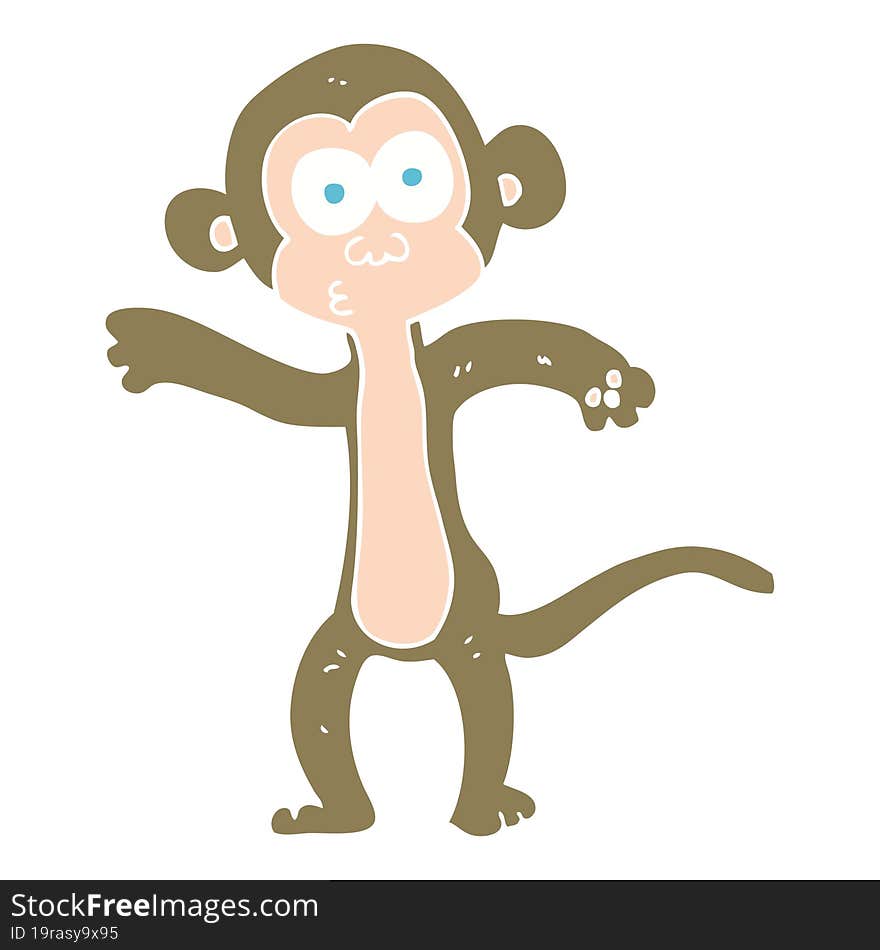 flat color illustration of monkey. flat color illustration of monkey