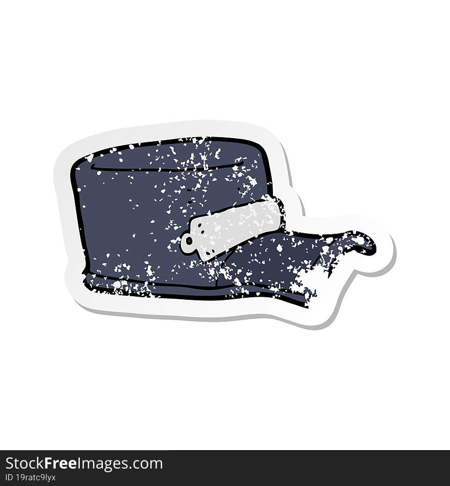 retro distressed sticker of a cartoon uniform cap