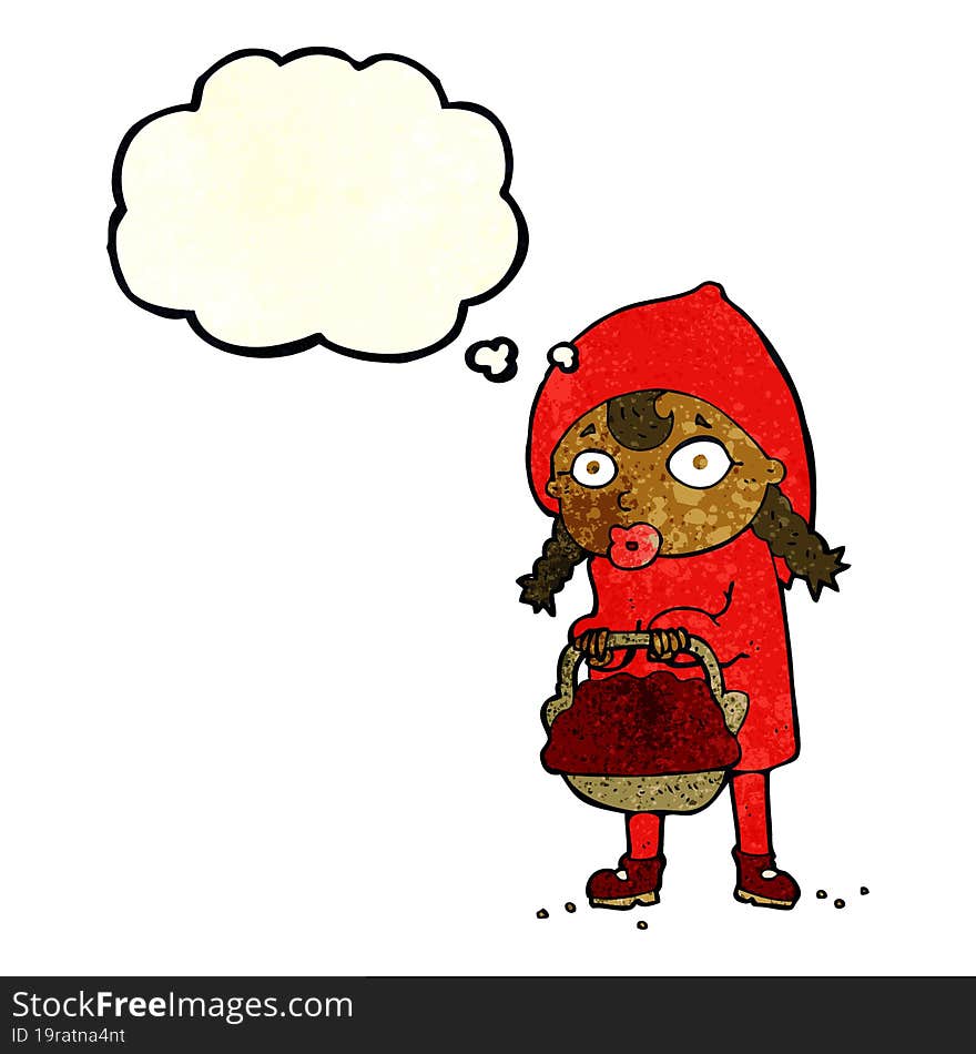 little red riding hood cartoon with thought bubble