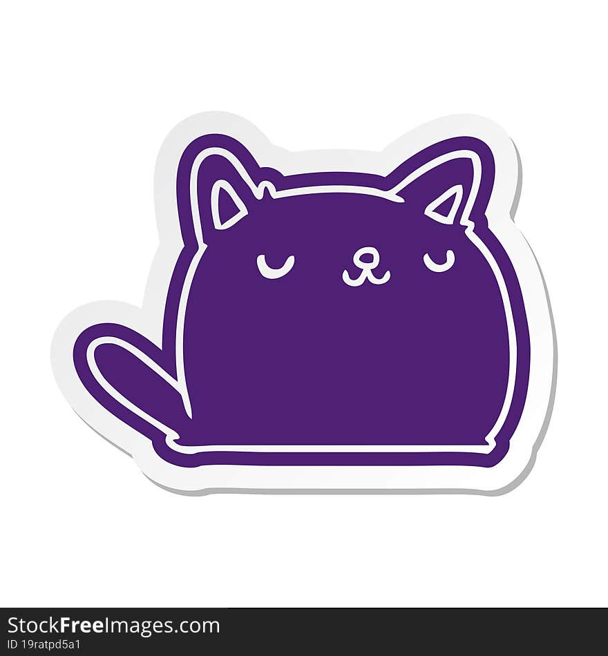 cartoon sticker of cute kawaii cat