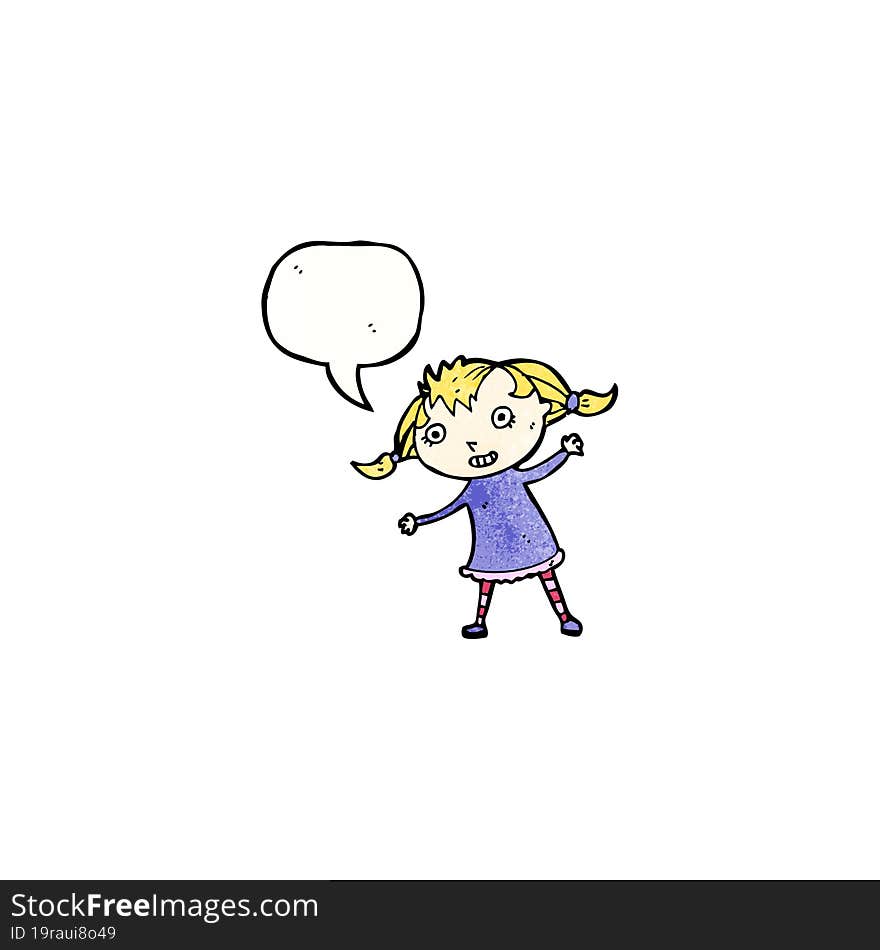 cartoon little blond girl