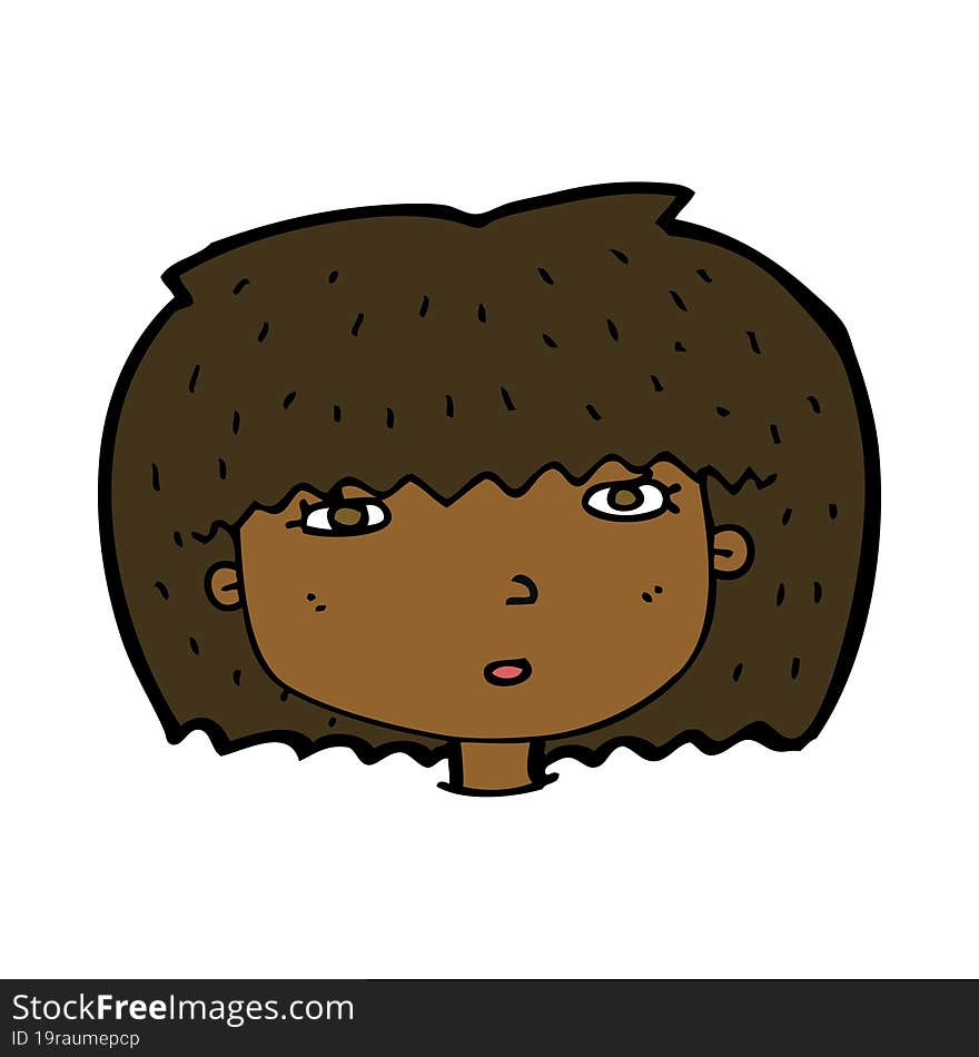 cartoon female face