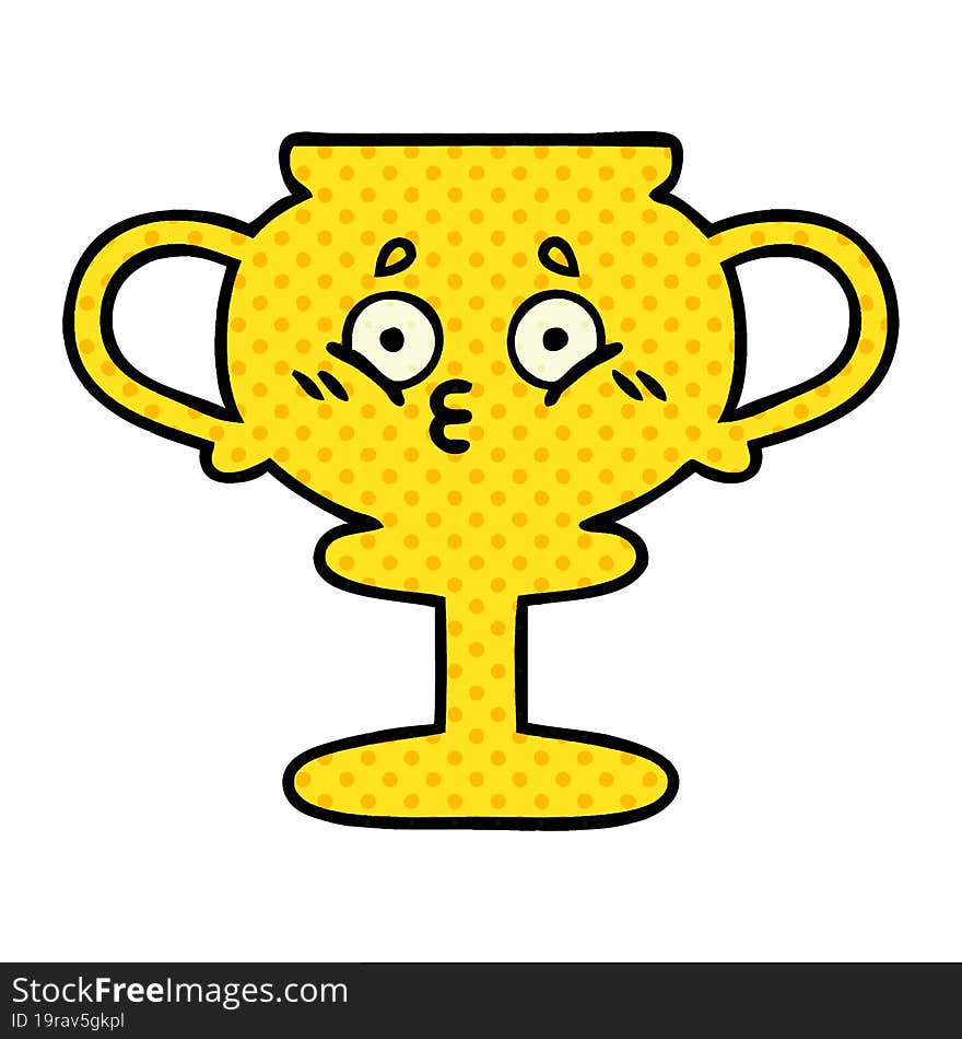 comic book style cartoon trophy