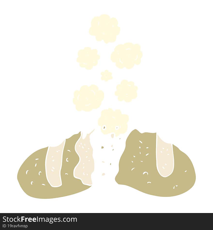 Flat Color Illustration Of A Cartoon Loaf Of Bread