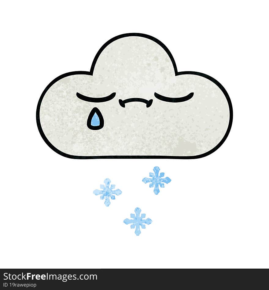 retro grunge texture cartoon snow cloud