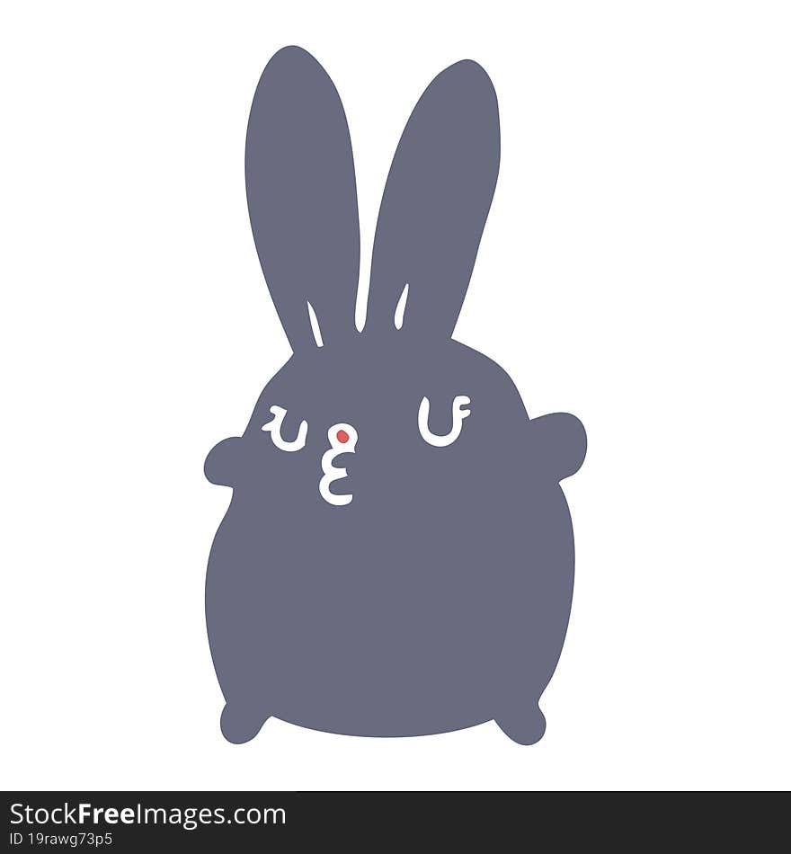 cute flat color style cartoon rabbit