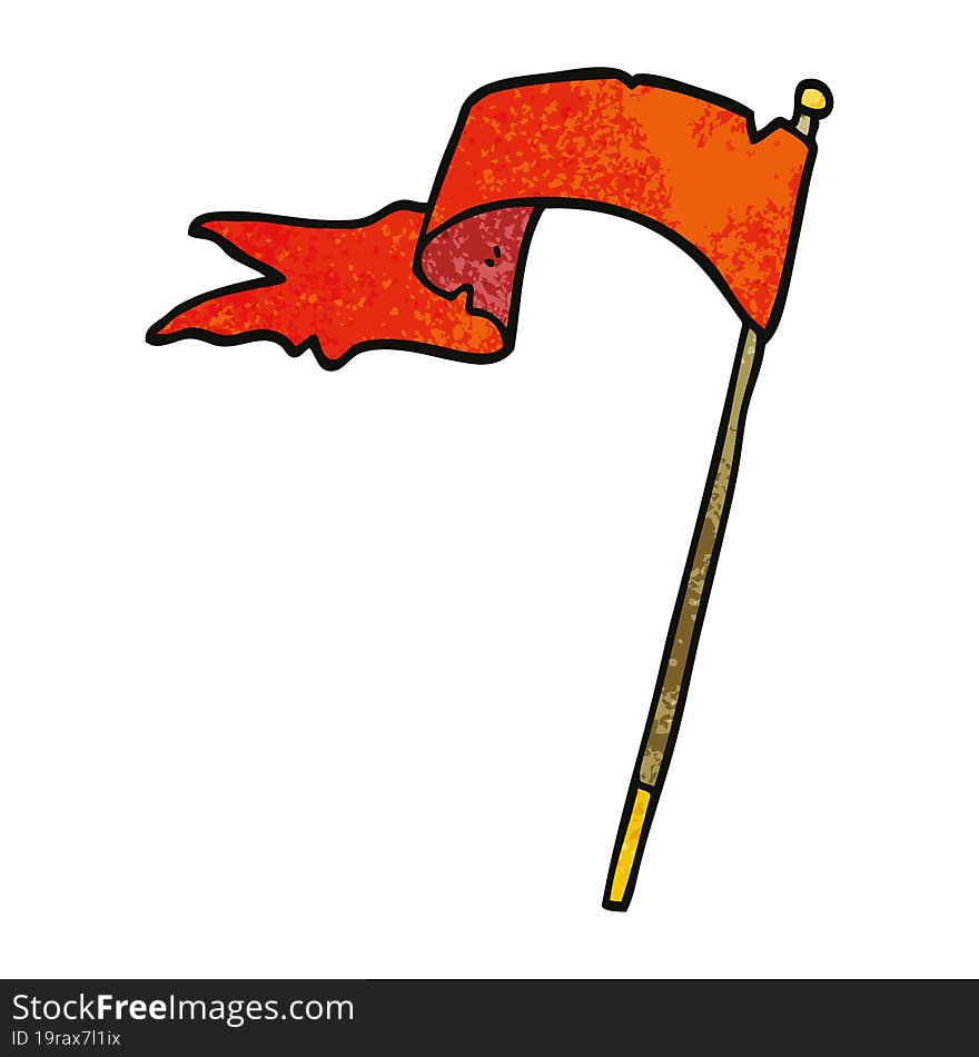 cartoon doodle waving flag