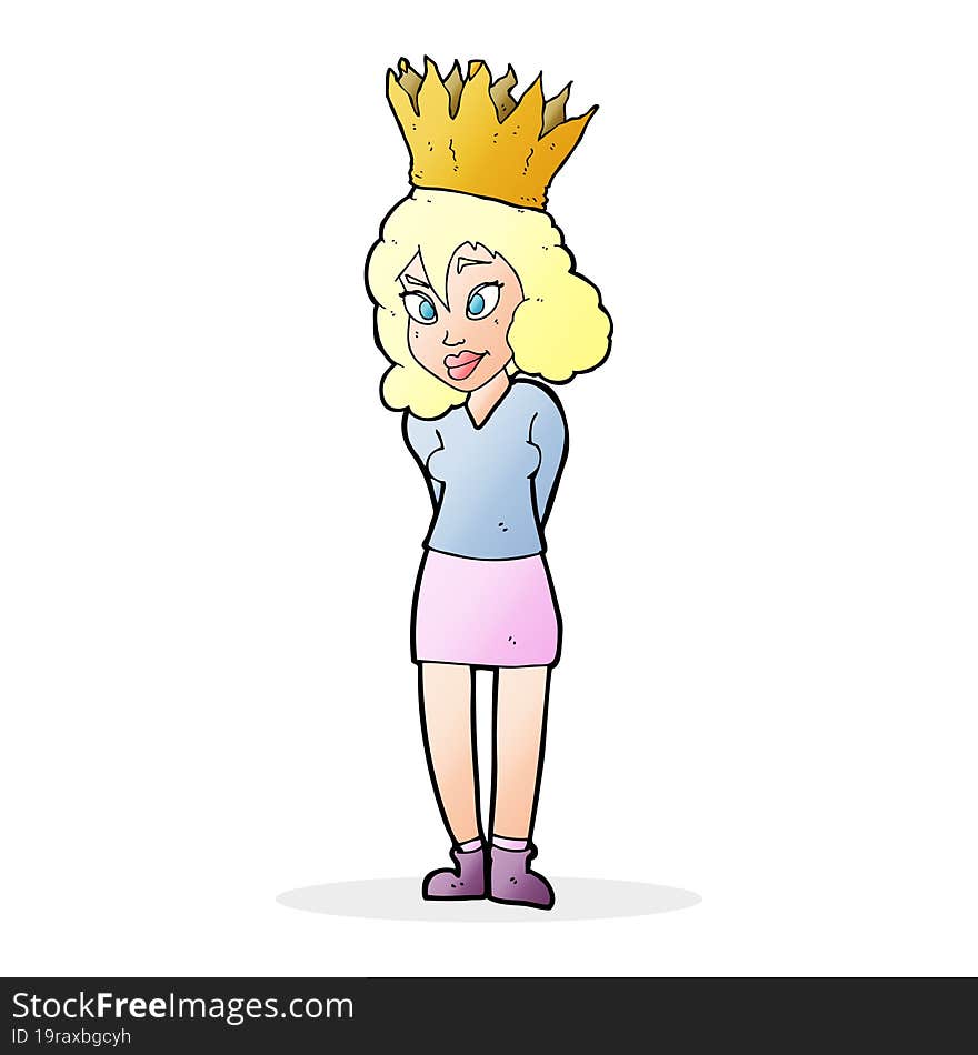 cartoon person wearing crown