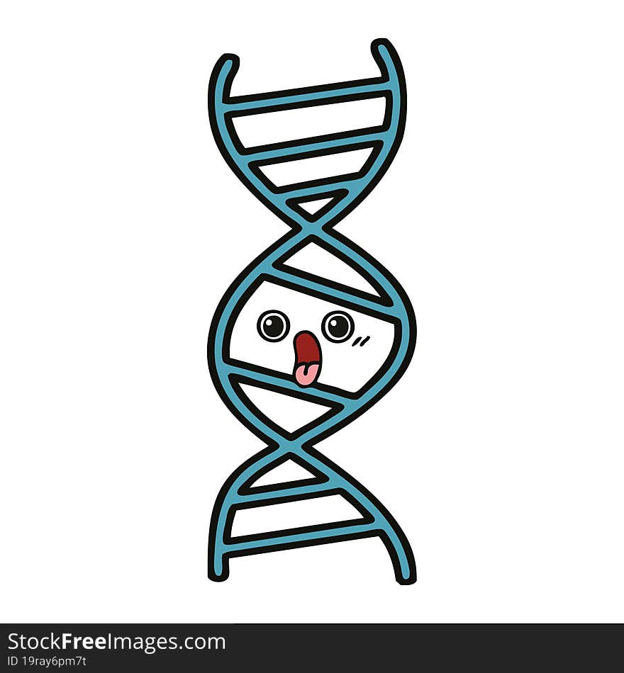 cute cartoon of a DNA strand. cute cartoon of a DNA strand