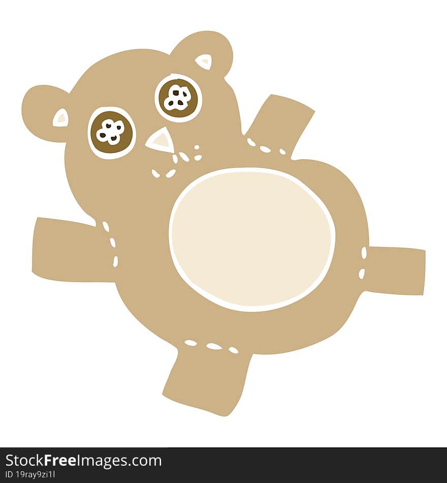 flat color illustration cartoon teddy bear