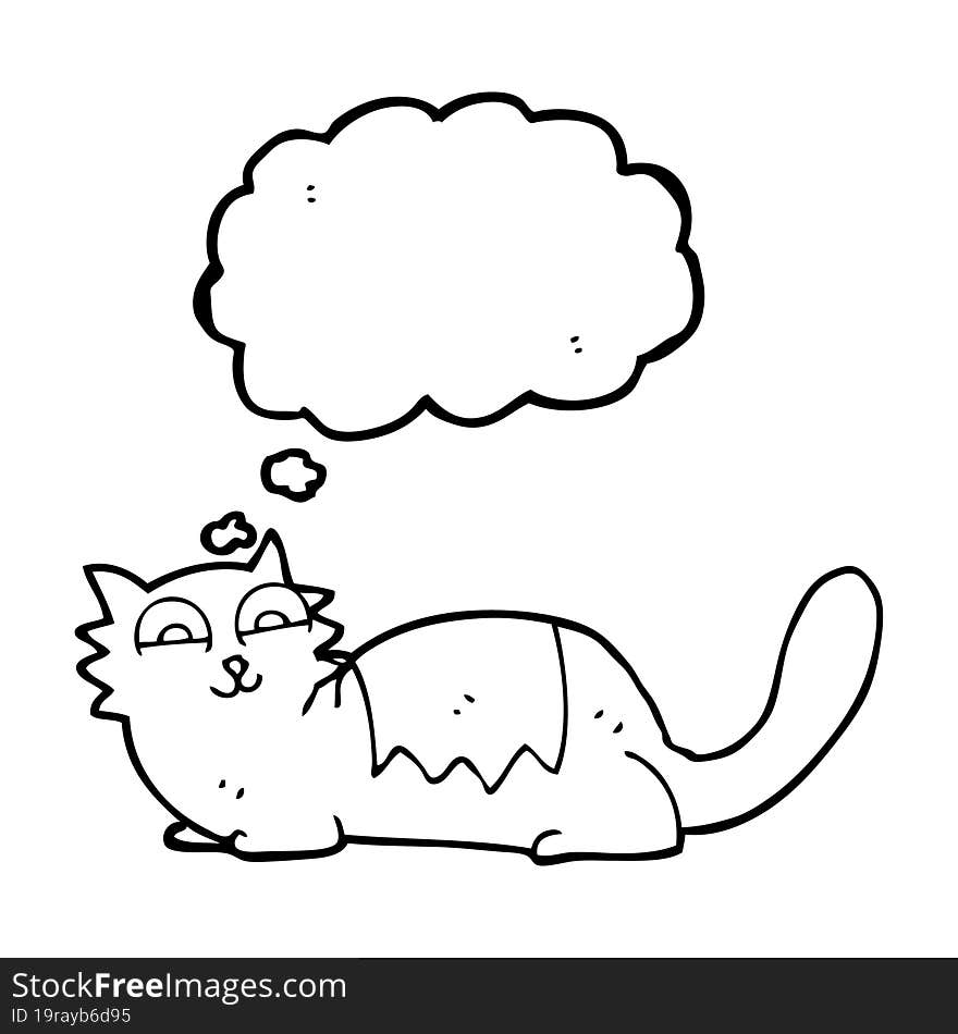 thought bubble cartoon cat