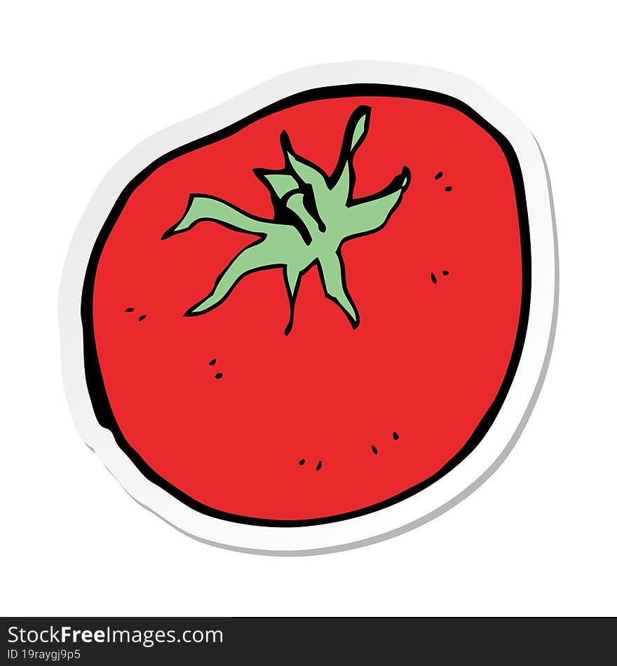 Sticker Of A Cartoon Tomato