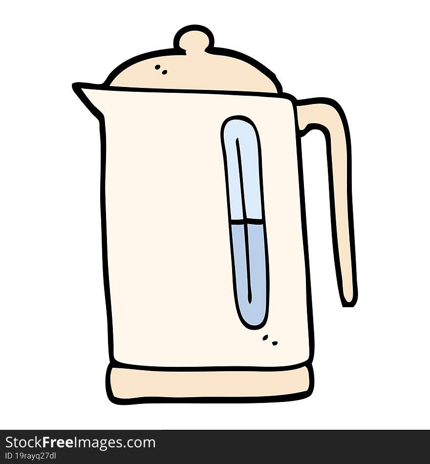 hand drawn doodle style cartoon kettle