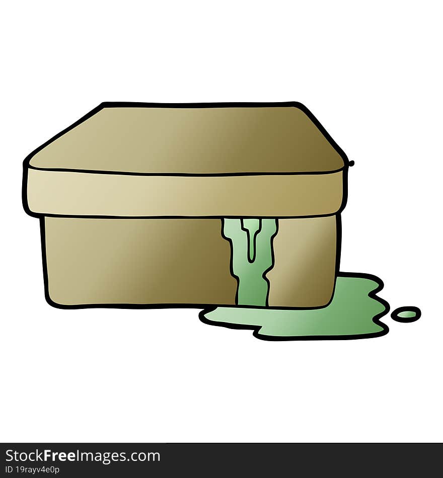 cartoon box with slime. cartoon box with slime