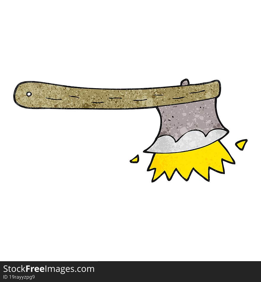 textured cartoon striking axe