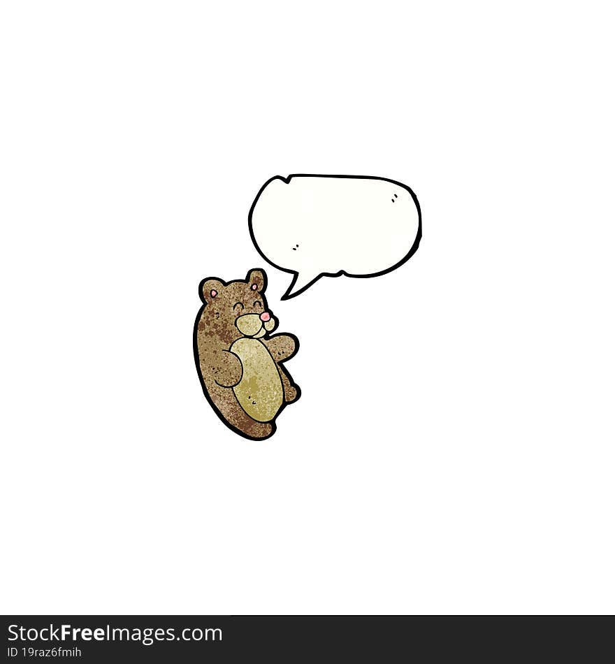 cartoon bear with speech bubble