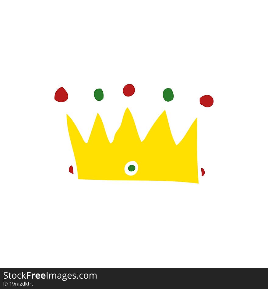 flat color style cartoon crown