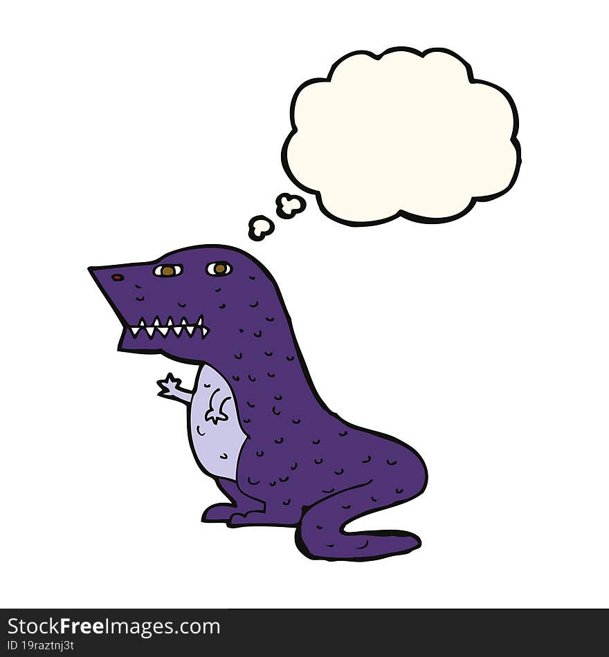 Cartoon Dinosaur With Thought Bubble