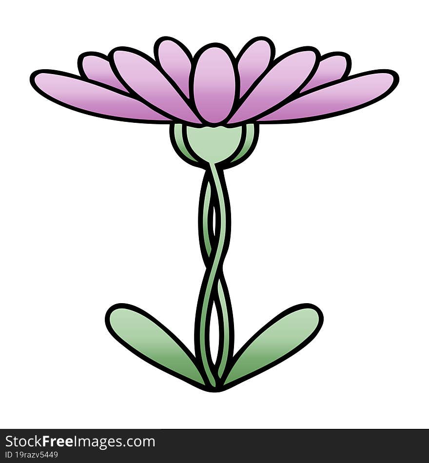 gradient shaded cartoon of a flower