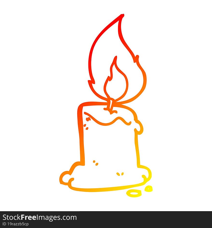 Warm Gradient Line Drawing Cartoon Candle