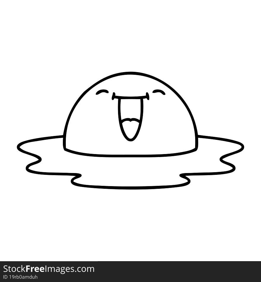 line doodle of a fried egg with face