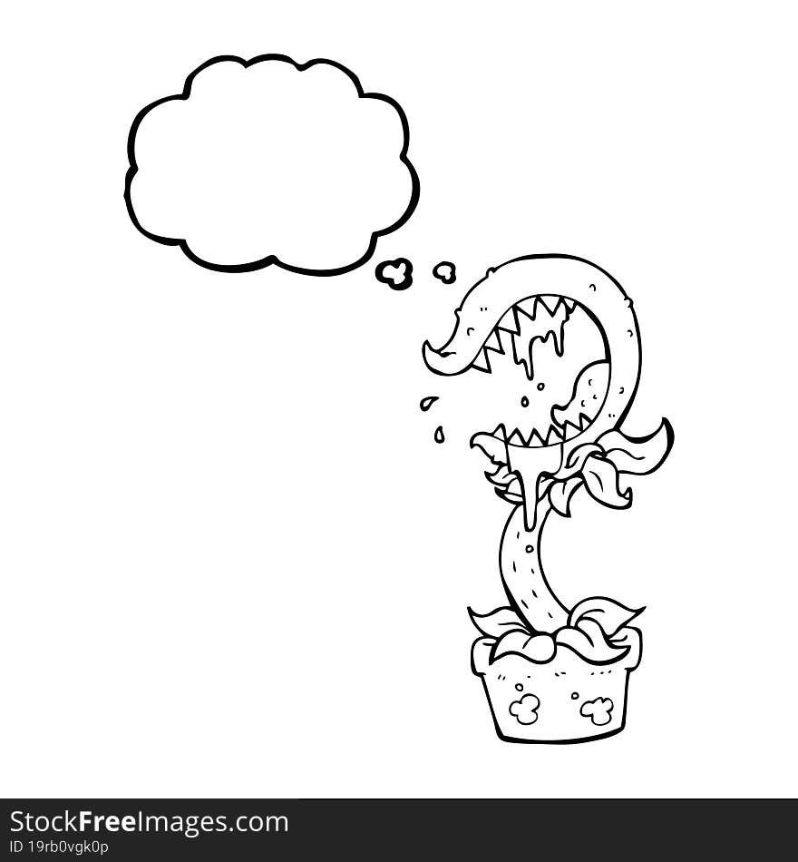 Thought Bubble Cartoon Carnivorous Plant