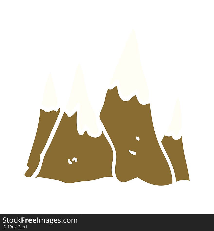 cartoon doodle mountain range