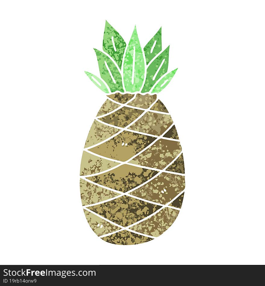 Quirky Retro Illustration Style Cartoon Pineapple