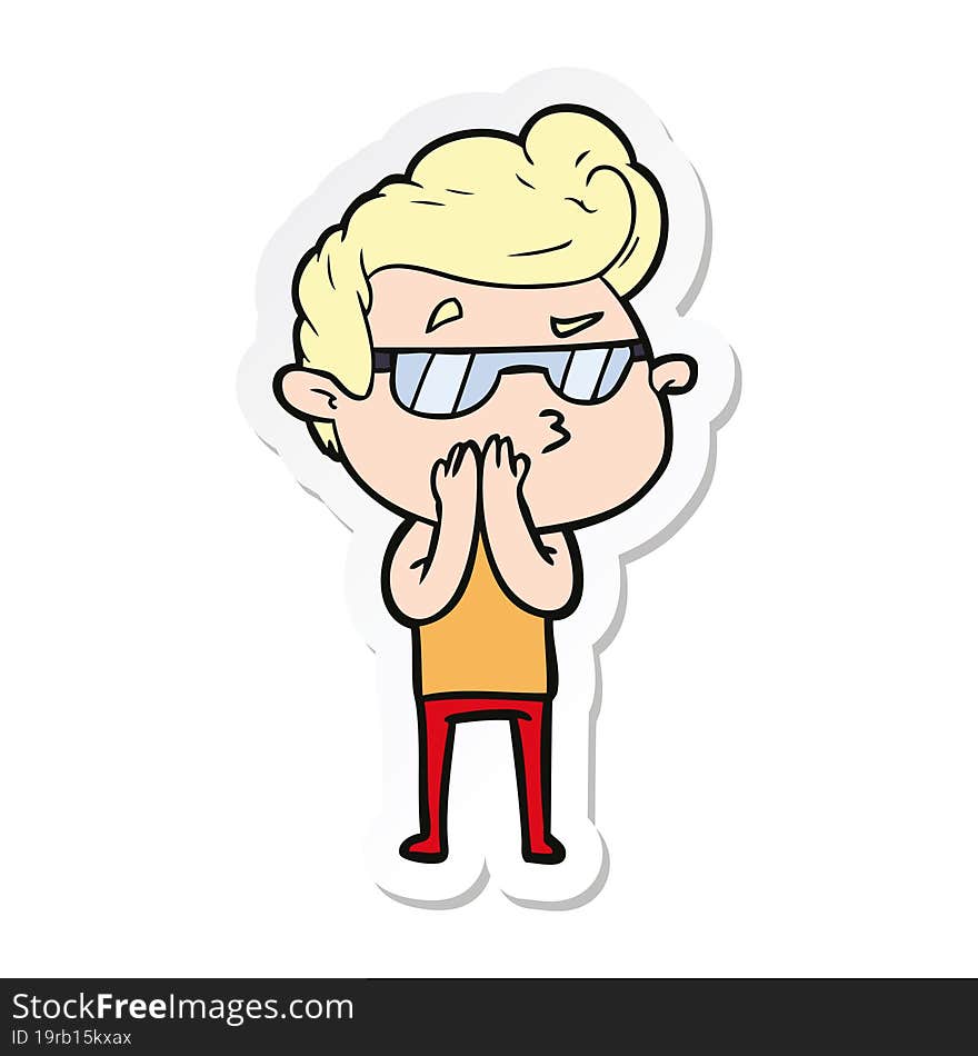 sticker of a cartoon cool guy