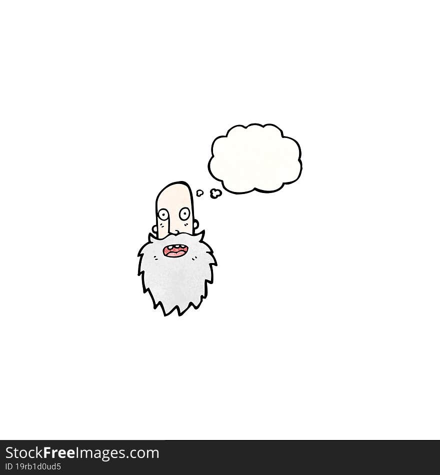 cartoon old man with thought bubble