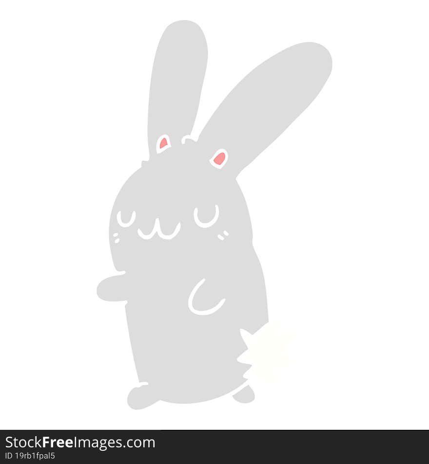 Cute Flat Color Style Cartoon Rabbit