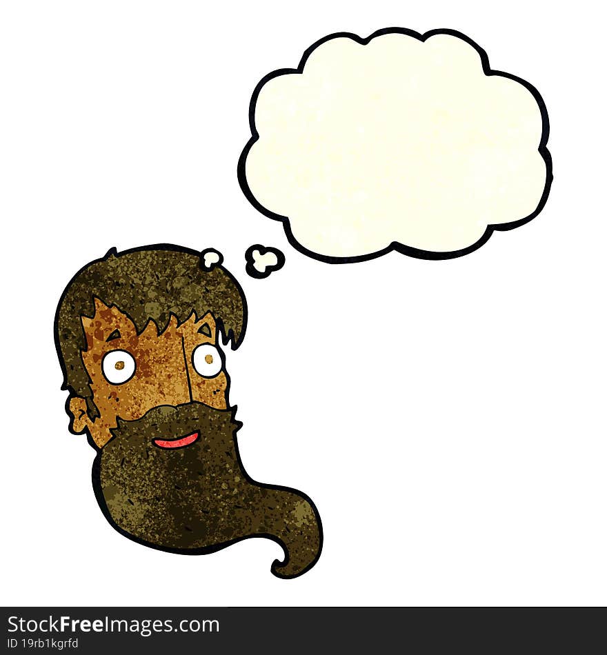 Cartoon Bearded Man With Thought Bubble