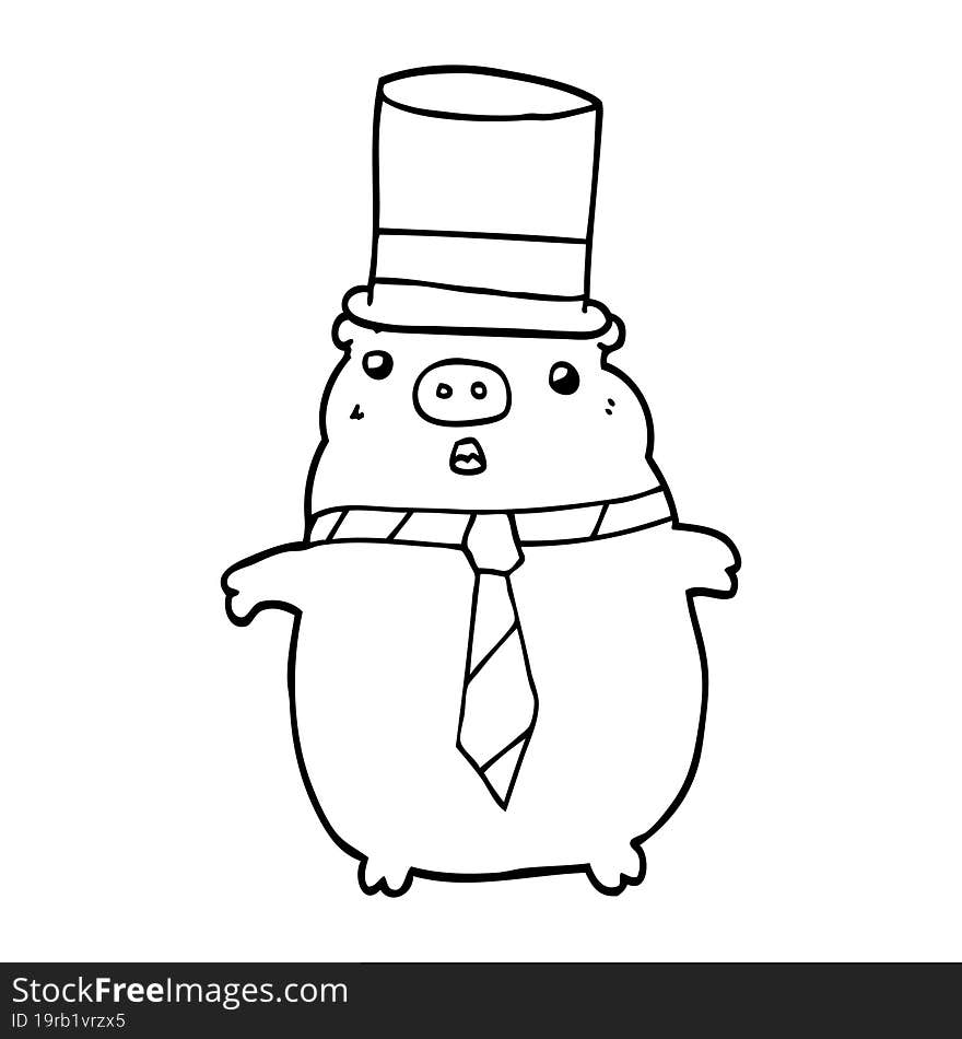 Cartoon Business Pig