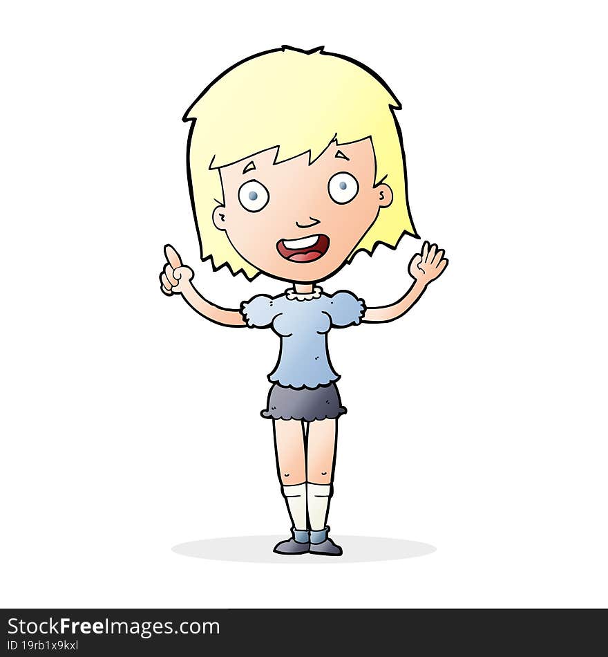 Cartoon Woman Pointing