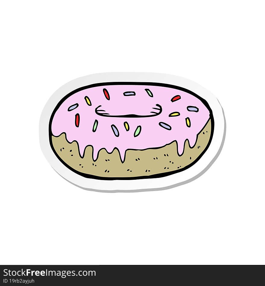 sticker of a cartoon donut