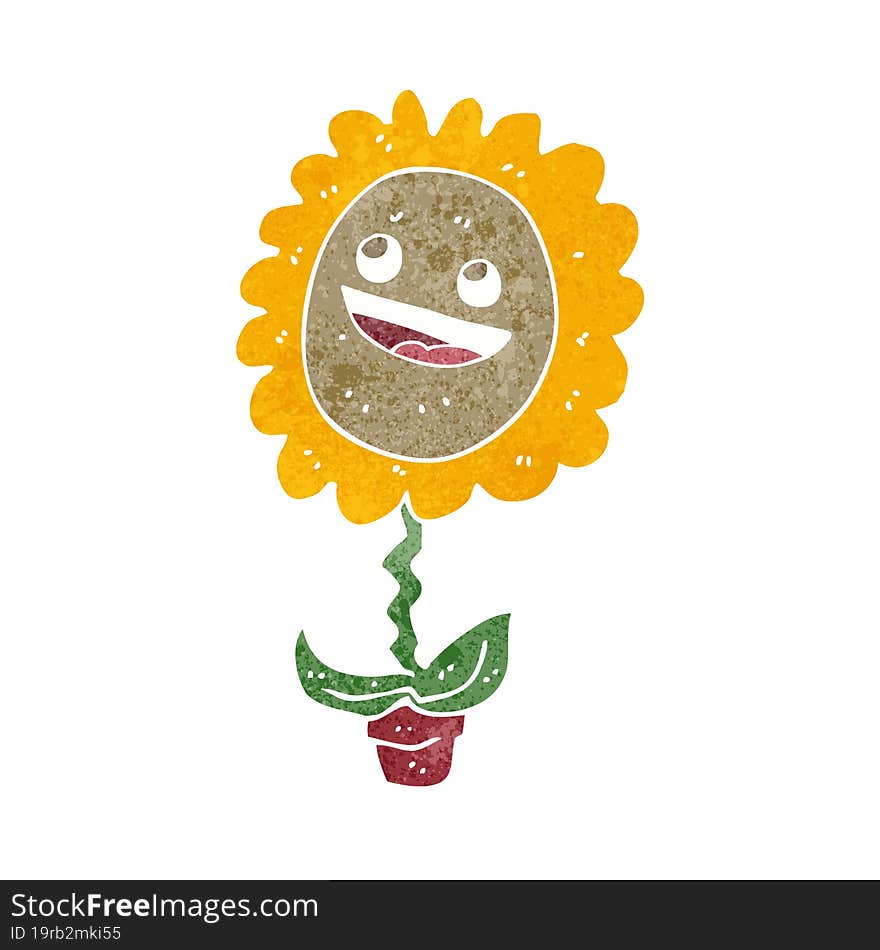 cartoon happy sunflower