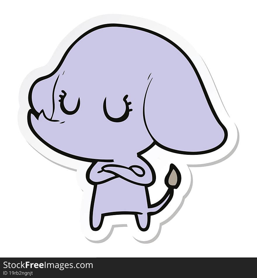 sticker of a cute cartoon elephant