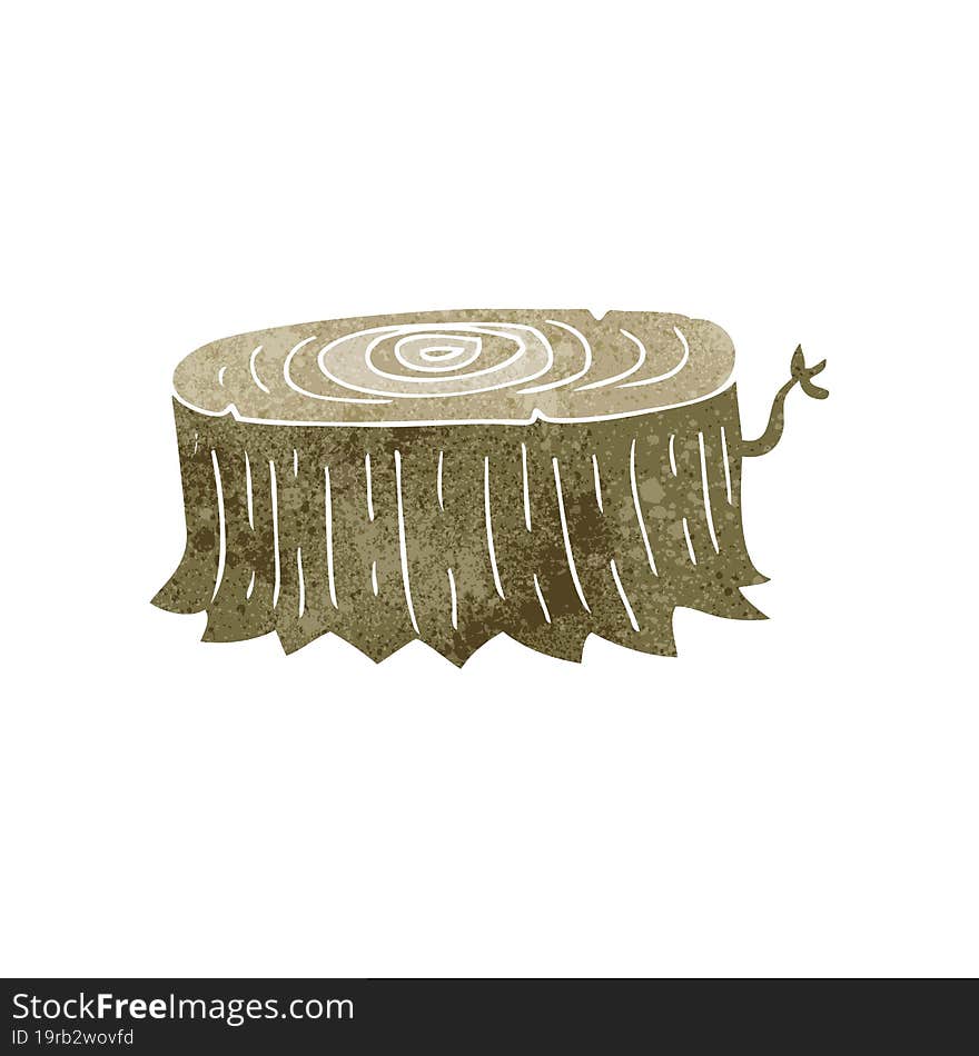 retro cartoon tree stump