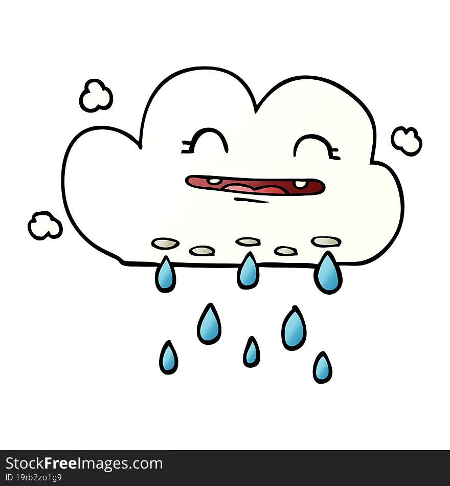 cartoon doodle rain cloud