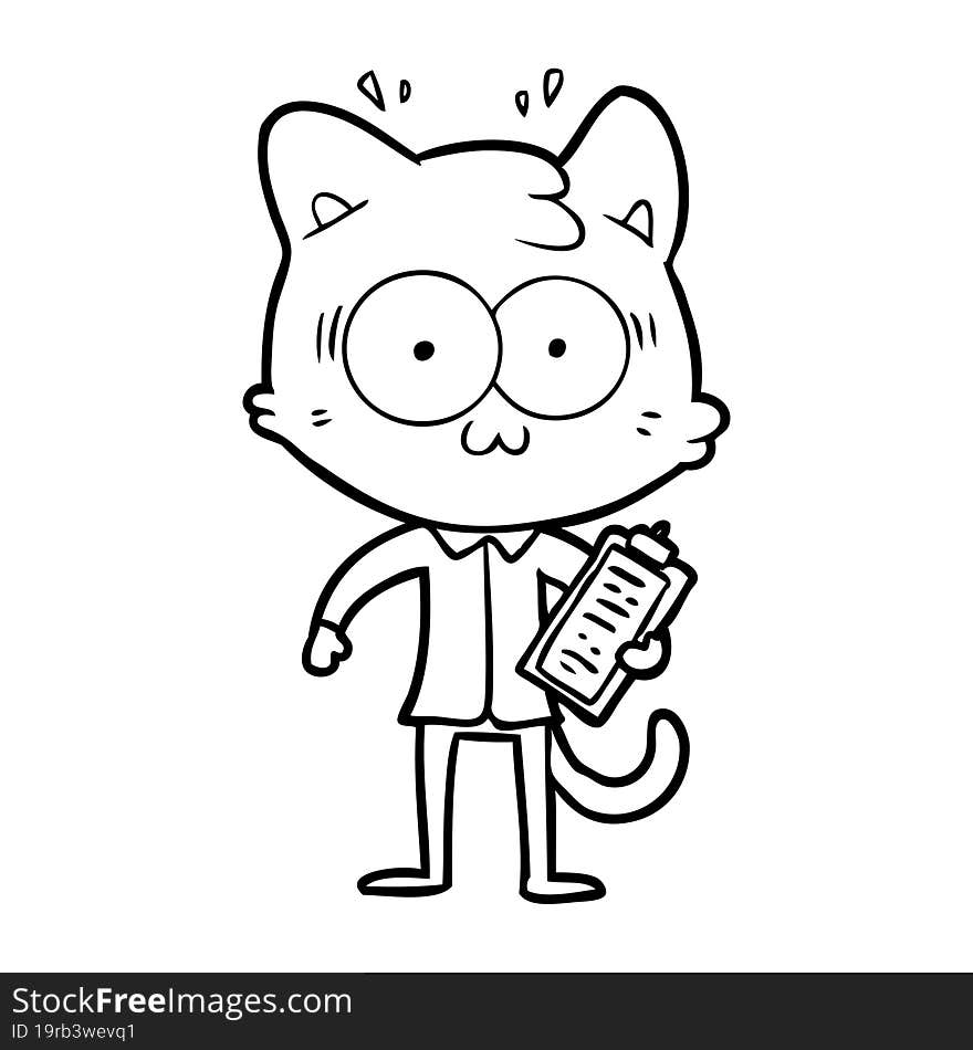 cartoon surprised office worker cat. cartoon surprised office worker cat