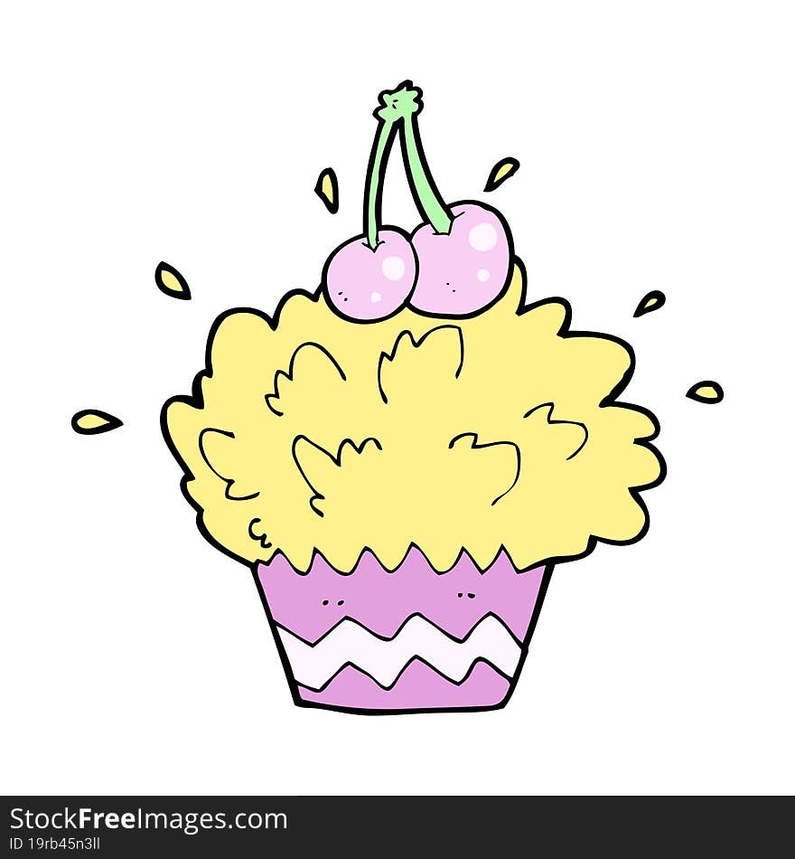 cartoon exploding cupcake