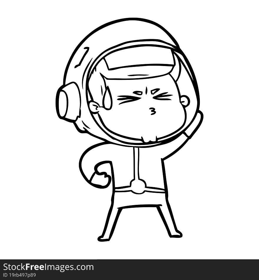 cartoon stressed astronaut. cartoon stressed astronaut