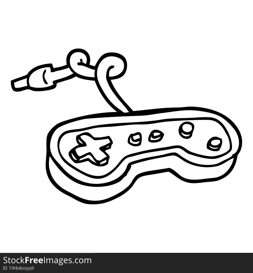 black and white cartoon games controller