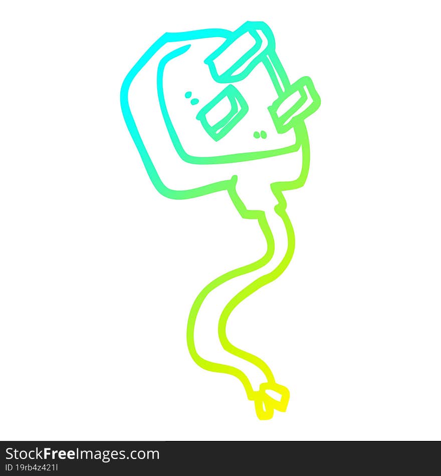 cold gradient line drawing cartoon british plug