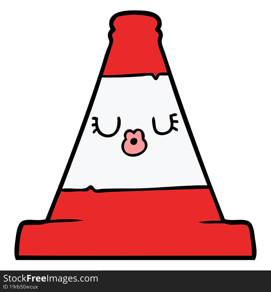 cartoon road traffic cone. cartoon road traffic cone