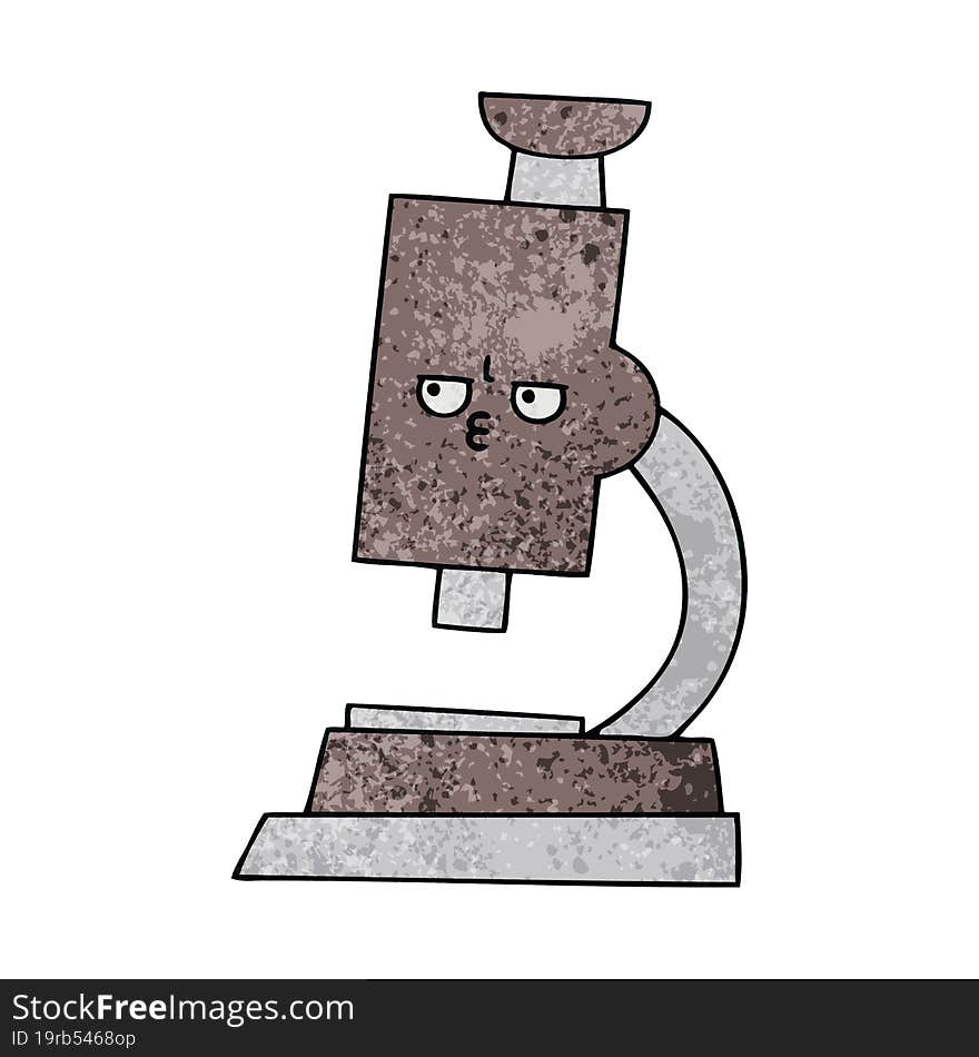 Retro Grunge Texture Cartoon Microscope